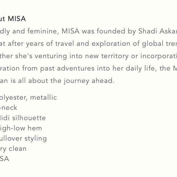 Anthropologie Misa Los Angeles metallic high low dress - Picture 9 of 9